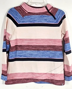 T by Talbots Pullover Oberteil/Sweatshirt mit angedeutetem Reißverschluss am Ausschnitt mehrfarbig gestreift Größe Mp - Bild 1 von 6