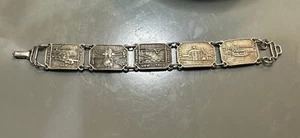 Vintage Post 1930 Canada Niagara Falls Bracelet Silver Tone Non-magnetic 6.75” - Picture 1 of 7