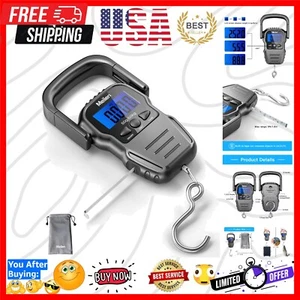 Digital Luggage Scale with Built-in Measuring Tape & Backlit LCD Display - Picture 1 of 9