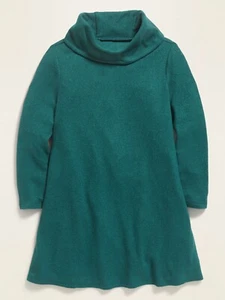 Old Navy Toddler Girls Plush-Knit Cowl-Neck Swing Dress Green Size 3T - Picture 1 of 1