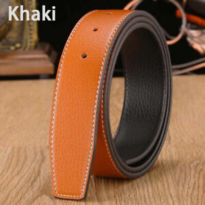 38mm Men Genuine Leather No Buckle For H Replacement Men's Strap Belt Straps 