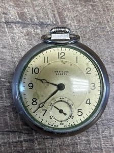 Vintage 1950s Westclox Scotty Pocket Watch WORKING - Picture 1 of 7