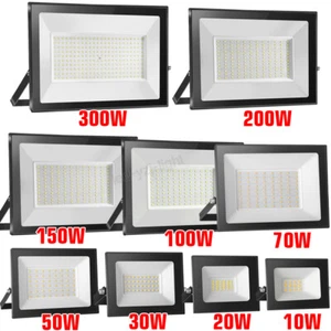 LED Flood Light 10W 20W 30W 50W 70W 100W 200W 300W Outdoor Security Garden Lamp - Picture 1 of 16