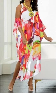 Women's Summer Fall Beach Vacation day night Overlay long Dress plus size 2X 3X - Picture 1 of 6