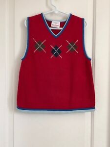 Hanna Andersson boys 110 5-6 multi color sleeveless sweater vest