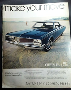 "Anuncio original de revista Chrysler Newport 1968 ""Haz tu mudanza"" - Imagen 1 de 1