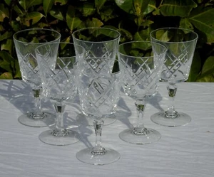 Service de 6 verres à eau en cristal d'Arques, modèle Saumur. Haut. 16 cm - Picture 1 of 5