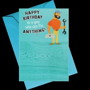 Feliz cumpleaños a un tipo que puede arreglar cualquier cosa tarjeta y sobre sello expresiones - Imagen 1 de 3