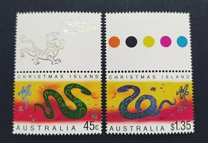2001 Christmas Island Zodiac Animal Lunar Year Snake 2v Stamps 圣诞岛生肖蛇年邮票 (Lot B) - Picture 1 of 3