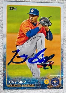 Houston Astros Tony Sipp Signed 2015 Topps Auto Card - Imagen 1 de 1