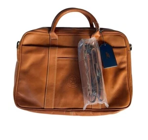 Maletín Links & Kings Mayfair hecho a mano de cuero tostado nuevo con etiquetas - Imagen 1 de 14