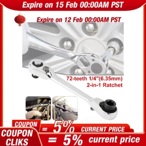 Mini 1/4" Double-Ended Quick Socket Ratchet Wrench Rod Screwdriver Bit - Picture 1 of 12