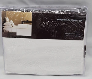 Lenzuolo matrimoniale italiano Hudson Park bianco cotone percalle Made in Italy nuovo - Foto 1 di 5