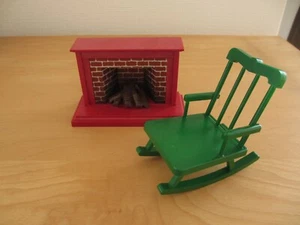 Sylvanian Families Calico Critters 1985 Fire Place Rocking Chair VTG From JAPAN - Picture 1 of 24