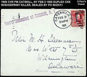 1905 COVER CATSKILL, NY TIED TO A 2¢ WASHINGTON SC 319b PM DUPLEX FEB 2 1905