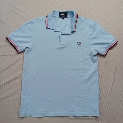 Camisa Polo Fred Perry Calce Ajustado Algodón Piqué Azul Claro - Para Hombre Pequeña Foto 1 de 4