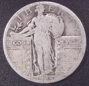 1925 Standing Liberty Quarter 90% SILVER Circulated - Picture 1 of 2