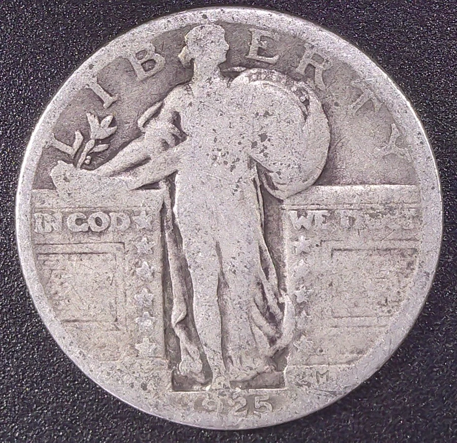 1925 Standing Liberty Quarter 90% SILVER Circulated - Image 1 of 2