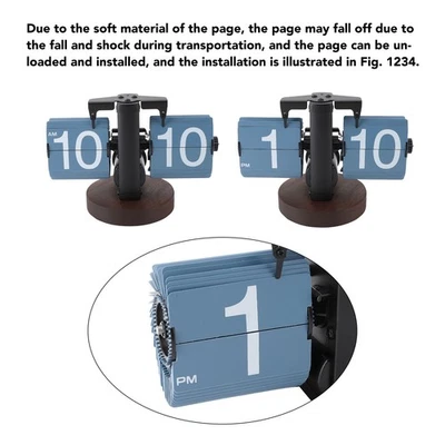 Blue Flip Desk Clock Retro Single Sided Battery Powered Retro Vintage Design - Image 1 of 4