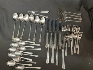 Interpur Stainless Silverware Flatware Fleur De Lis 48 Pieces - Picture 1 of 6