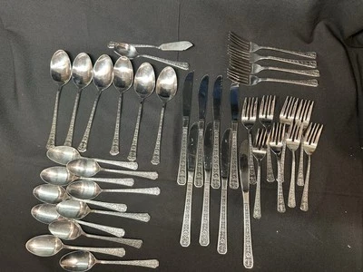 Interpur Stainless Silverware Flatware Fleur De Lis 48 Pieces - Image 1 of 4