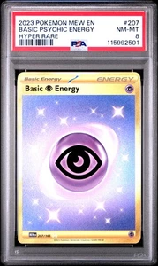 2023 Pokemon Mew En-151 #207 Basic Psychic Energy Hyper Rare PSA 8 - Bild 1 von 2