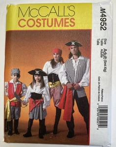 McCalls M4952 Adult Men Women Pirate Costume Pattern S M L XL Shirt Pants Vest - Picture 1 of 3