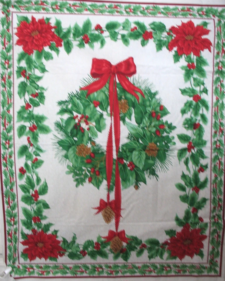 Yuletide Traditions #2633 PAINEL DE PORTA DE TECIDO Grinalda de Natal 36X45" Northcott - Imagem 1 de 4