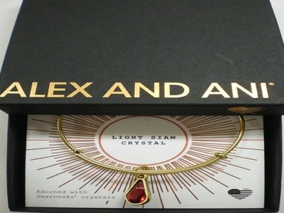 Alex and Ani July Light Siam Berloque Pulseira Pulseira Lágrima Raf Ouro Novo com etiquetas Novo com etiquetas - Imagem 1 de 4