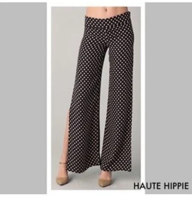 Pantalones de pierna ancha Haute Hippie blanco y negro Foto 1 de 4