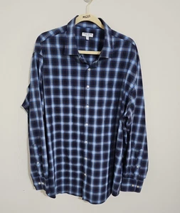 Peter Millar été confort homme taille XXL manches longues boutonné bleu plaid - Photo 1/7