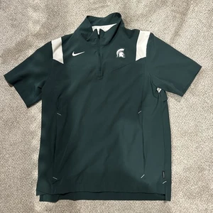 Herren Nike Michigan State Spartans Trainerjacke 1/4 Zip belüfteter Pullover - Gr: M - Bild 1 von 11