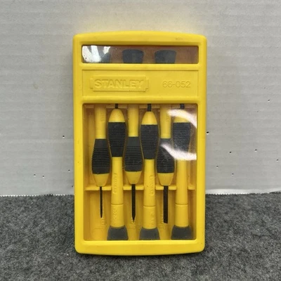 Stanley 66-052 Precision Screwdriver Set 6pc Yellow Black Tools Complete - Image 1 of 4
