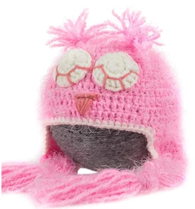 Newborn Baby Photography Prop Girl Boy Crochet Sleepy Owl Infant Hat Pink - Picture 1 of 1