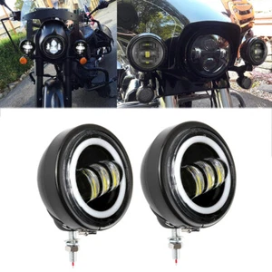 4.5" Passing Fog Lights Lamp w/Housing Bracket For Harley Electra Glide Touring - Picture 1 of 11