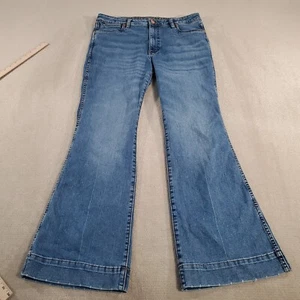 Wrangler Retro Jeans Womens 33x34 Trouser Boot Flare Medium Wash Denim Western - Picture 1 of 12
