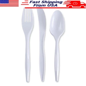 3 Pcs Cutlery Combo Set Fork/Spoon/Knife Outdoor Party Utensil Polypropylene Fit - Picture 1 of 6