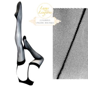 Amber Stockings by Wolford X Agent Provocateur M Black Straps - Picture 1 of 2