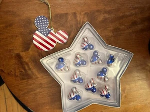 Mickey Mouse American Flag Walt Disney Christmas Ornaments - Picture 1 of 7