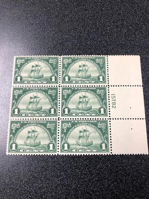 US 614 Ship “ Nieu Nederland “ 1C Plate Block of 6  F• VF / Mint Never Hinged. - Image 1 of 4