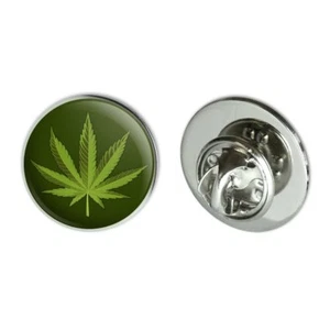 Marijuana Leaf Design Cannabis Pot Metal 0.75" Lapel Hat Pin Tie Tack Pinback - Picture 1 of 4