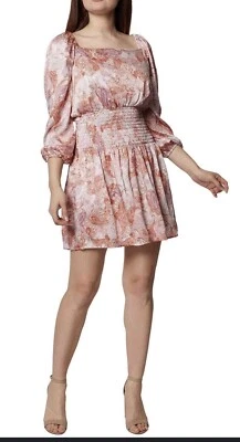 BCBG Generation Square Paisley Print Casual Size 16 Dress Silky Feel - Image 1 of 4