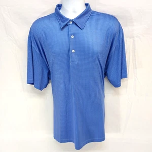 Unbranded Men's Size XL Blue Micro Check Golf Polo Shirt Poly Blended Material - Picture 1 of 8