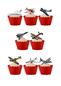 Cake Toppers Aeroplanes Plane Jet Aircraft 18 STAND UP Edible Wafer Paper - Picture 1 of 11
