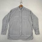 Abercrombie & Fitch Womens Blouse Size Small White Gray Vertical Stripes Loose