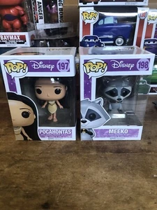 Lot Of 2 New Retired Funko Pop Disney Pocahontas #197 Meeko #198 Rare Vaulted - Picture 1 of 7