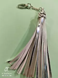 LLAVERO PLATA Borla Flecos Garra Langosta Soporte - Imagen 1 de 3