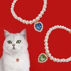 Small Dog Collar Pearl Rhinestone Bling Necklace Diamante Puppy Pet Cat W7R3