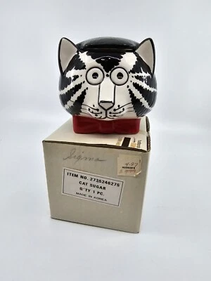 Azúcar Kliban Cat vintage con tapa nuevo en caja Foto 1 de 4