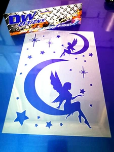 Fee auf dem Mond und den Sternen Airbrush Kunsthandwerk Mylar Schablone - Bild 1 von 1